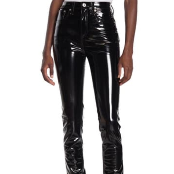 Rag & Bone Black Vinyl Skinny Pants NWT size 28 - Picture 11 of 13